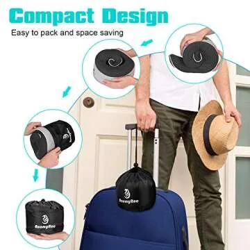 RoomyRoc Travel Pillow - Memory Foam Neck Support & Comfort