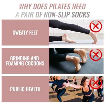 Sunew Pilates Socks with Grips for Women Yoga Socks Barre Socks Non Slip Socks for Dance,Pregnant,Ho...