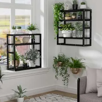 PPN Towel Rack Bathroom Storage Shelves Over The Toilet with Towel Bar 100% Bamboo Adjustable Height Floating Shelf Wall Shower Shelf for Small Space Bathroom Kitchen Multi Usage (Black-1Pack)