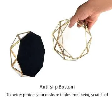 Feyarl Small Gold Glass Perfume Tray Jewelry Trinket Organizer Tray Ornate Vanity Cosmetic Makeup Display Decorative Tray for Home Decor Dresser Tabletop Countertop (7inch)