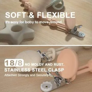 Cuddle Campus Silicone Pacifier Clip Holder for Infants