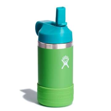Hydro Flask 12 Oz Kids Wide Mouth Straw Cap and Boot Grass
