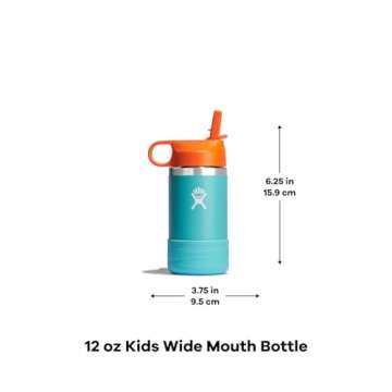 Hydro Flask 12 Oz Kids Wide Mouth Straw Cap and Boot Grass