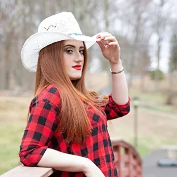 TOVOSO Shapeable Cowgirl Hat with Beaded Hearts Trim