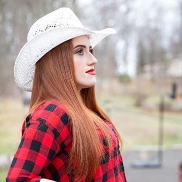 TOVOSO Shapeable Cowgirl Hat with Beaded Hearts Trim