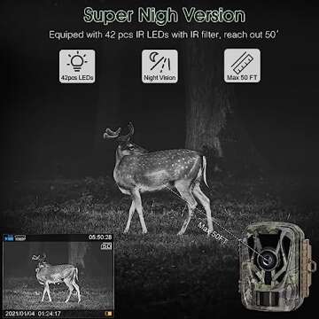 JOH Mini Trail Camera, 24MP, 1080P, 0.1s Trigger Speed Motion Activated, Super Night Vision with Game Camera, IP66 Waterproof and 120°Wide Angle for Wildlife Hunting Deer Cam, Durable Construction