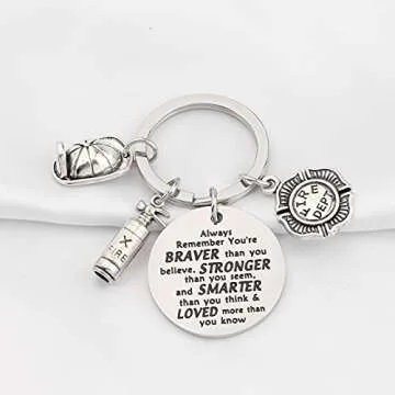 BNQL Firefighter Keychain for Men & Women - Perfect Gift