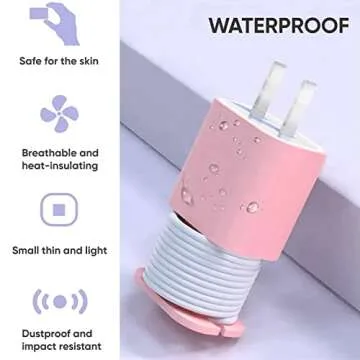 365Home 2 in 1 Silicone Charger Protector with Cord Wrap, iPhone Silicone Power Adapter Case, Snapback Charger Winder, Compatible with 18W/20W Charger (2P-BP)