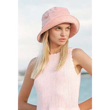 Lack of Color Pink Terry Bucket Hat for Women