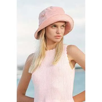 Lack of Color Pink Terry Bucket Hat for Women