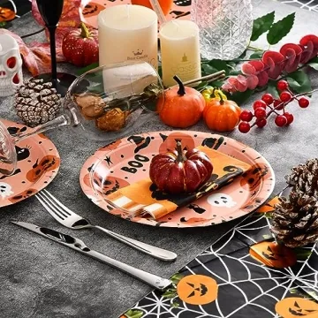 JASSEWRLY 30 Halloween Paper Plates for Parties and More