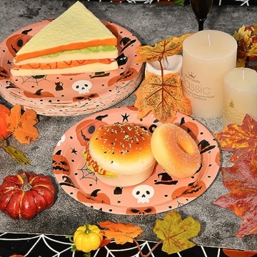 JASSEWRLY 30 Halloween Paper Plates for Parties and More