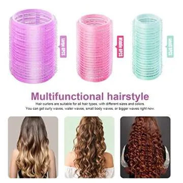 Rollers Hair Curlers Set - 33 Pcs Self Grip Curling Rollers for Long, Fine, Thin and Black Hair Type...