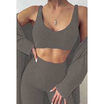 Fixmatti Women's Fuzzy 3 Piece Loungewear Set - Comfort & Style