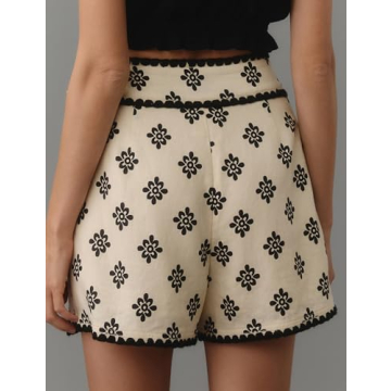 Tomosc Wrap Skirt for Women Casual Mini Skirt Knot Side Elastic Waist Bodycon Flowy Print Short (11W-Beige-XL)