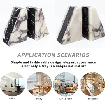 Elegant 100% Natural Marble Bookends for Stylish Homes