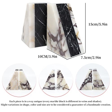 Elegant 100% Natural Marble Bookends for Stylish Homes