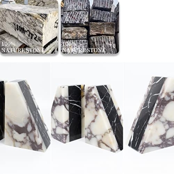 Elegant 100% Natural Marble Bookends for Stylish Homes