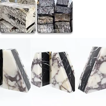 Elegant 100% Natural Marble Bookends for Stylish Homes