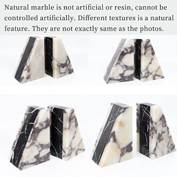 Elegant 100% Natural Marble Bookends for Stylish Homes