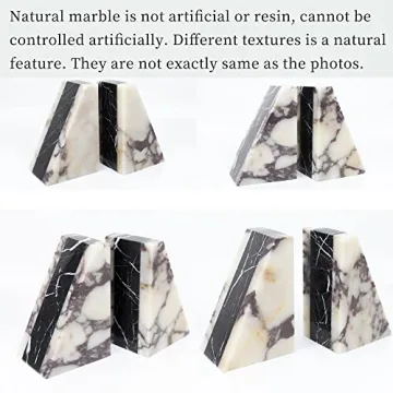 Elegant 100% Natural Marble Bookends for Stylish Homes