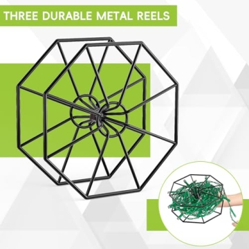 Feverdes Christmas Light Storage Bag with Metal Reels