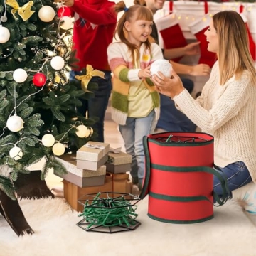 Feverdes Christmas Light Storage Bag with Metal Reels