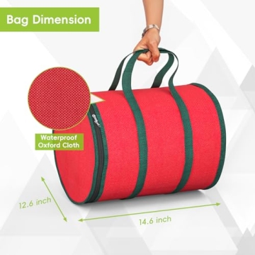 Feverdes Christmas Light Storage Bag with Metal Reels