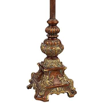 Regency Hill Juliette 36 1/2" Tall Skinny Large Buffet Traditional End Table Lamps Set of 2 Brown Light Bronze Finish Fabric Shade Living Room Bedroom Bedside Nightstand House Office Home Reading