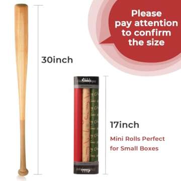 Ribbli Christmas Wrapping Paper, 3 Rolls Brown Red Green Kraft Vintage Wrapping Paper Rolls, Candy C...