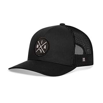 HAKA Miami Hat – MIA Trucker Hat for Men & Women, Adjustable Baseball Cap, Mesh Snapback, Outdoor Golf Hat - Black