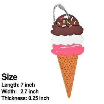 ARMRA Unique Luggage Tag [3 Pack] Travel Pineapple Ice Cream Drink Bag Identify Label Holiday Gift Ideas