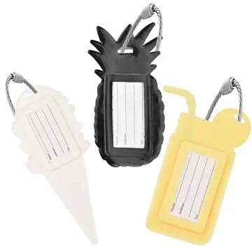 ARMRA Unique Luggage Tag [3 Pack] Travel Pineapple Ice Cream Drink Bag Identify Label Holiday Gift Ideas