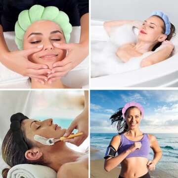 JCL Spa Headband Set - Terry Cloth & Eco-Friendly Design, Perfect for Makeup and Skincare