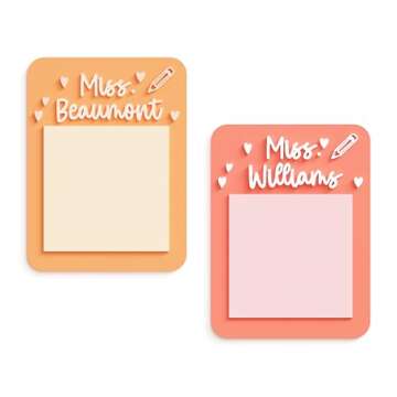 The Cotton & Canvas Co. Personalized Teacher Sticky Note Holder – Thoughtful & Stylish Gift for Ed...