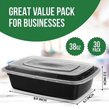 TaidMiao Meal Prep Containers 38oz - Reusable 30 Pack