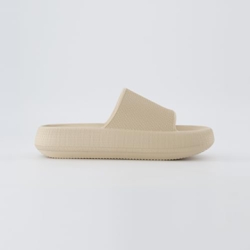 CUSHIONAIRE Feather Slides Comfortable Slippers for Women