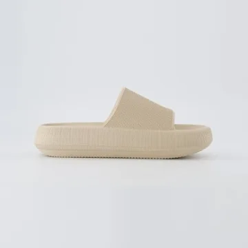 CUSHIONAIRE Feather Slides Comfortable Slippers for Women