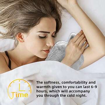 Hot Water Bottle with Soft Cover (2 Liter) Classic Rubber Hot Water Bagfor Cramps, Neck Shoulders Pain Relief Hot Cold Pack for Hot and Cold Therapy and Feet Warmer Great Gift for Women and Girls