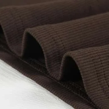 Artfish Women Casual Basic Sleeveless High Neck Rib-Knit Front Racerback Crop Tank Top 01#Brown,L