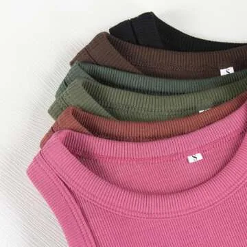 Artfish Women Casual Basic Sleeveless High Neck Rib-Knit Front Racerback Crop Tank Top 01#Brown,L