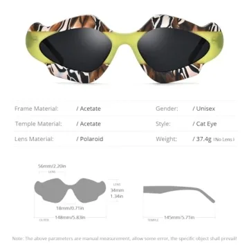 HEPIDEM Matte Black Polarized Cat Eye Sunglasses