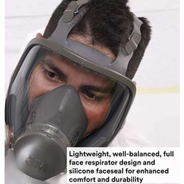 3M Respirator Kit, Full Face 6900, Reusable, Large, Plus 4 Particulate Filters 2097, P100 for Mold R...