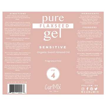 CurlMix Organic Flaxseed Gel for Curly Hair with Sweet Almond Oil - Defines & for Sensitive Skin - Fragrance Free - 8 fl oz