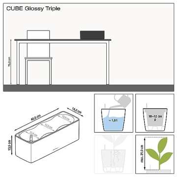 Stylish Lechuza Cube Glossy Planter for All Gardens