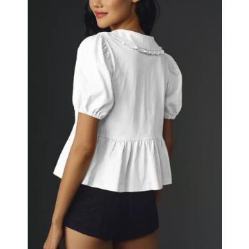 Stylish POHADON Women Tie Front Summer Top for Outings