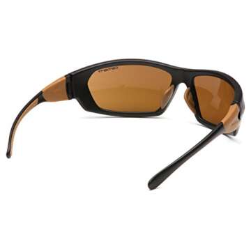 Pyramex Safety Products CHB218D Carhartt Carbondale Safety Glasses, Sandstone Bronze Lens with Black/Tan Frame, Sandstone Bronze