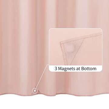ALYVIA SPRING Pink Shower Curtain Liner Fabric with 3 Magnets - Waterproof Soft Hotel Quality Cloth ...