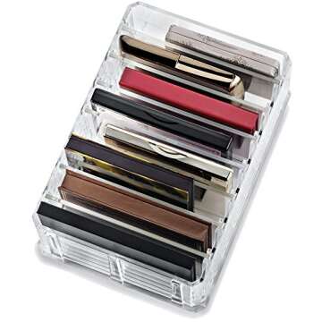 byAlegory Acrylic Eyeshadow Makeup Palette Organizer (Small Sized Palettes) | 8 Space Cosmetic Storage (CLEAR)