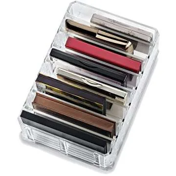 byAlegory Acrylic Eyeshadow Makeup Palette Organizer (Small Sized Palettes) | 8 Space Cosmetic Storage (CLEAR)